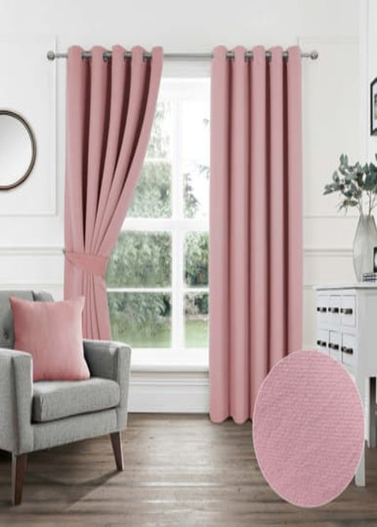 Blackout Eyelet Curtains in Pink