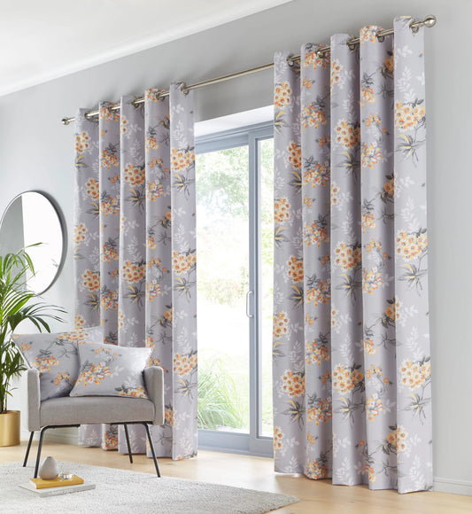 Aston Eyelet Curtains Ochre